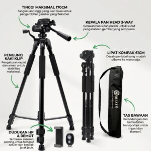 MIXIO 3522 Tripod 170CM — Tripod HP & Kamera Profesional Terbaik