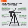 MIXIO 3522 Tripod 170CM — Tripod HP & Kamera Profesional Terbaik