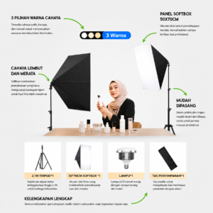 INBEX Softbox 50x70cm — Lighting Foto Produk & Live Streaming Terbaik