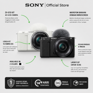 Sony ZV-E10 Kit 16-50mm — Kamera Vlog & Content Creator Terbaik